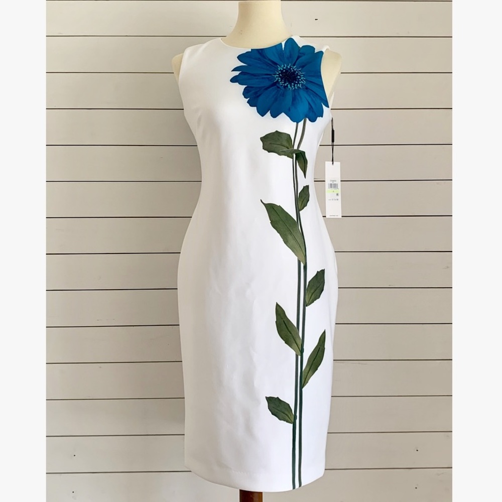 NWT CALVIN KLEIN FLOWER SCUBA DRESS